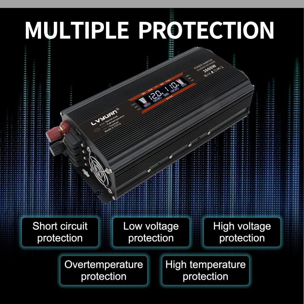 Inversor de corriente para automóvil LVYUAN -Negro - Imagen 7