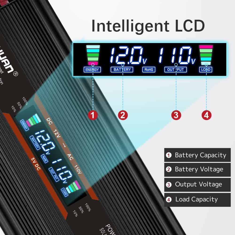 Inversor de corriente para automóvil LVYUAN -Negro - Imagen 3