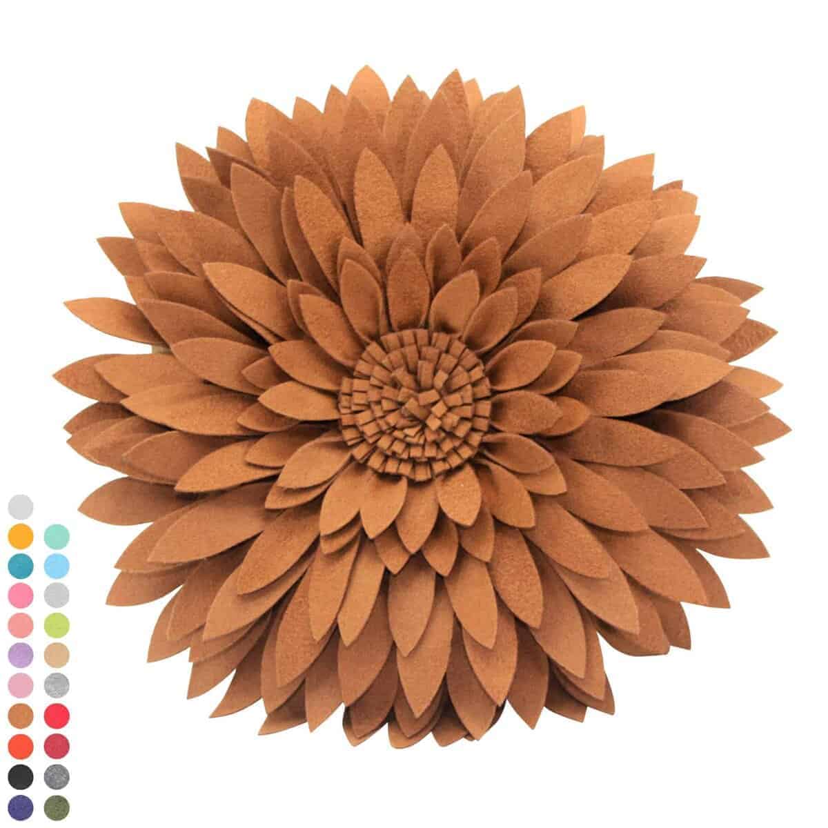 Almohada Decorativa de Flores Contempo -Moca Sólido