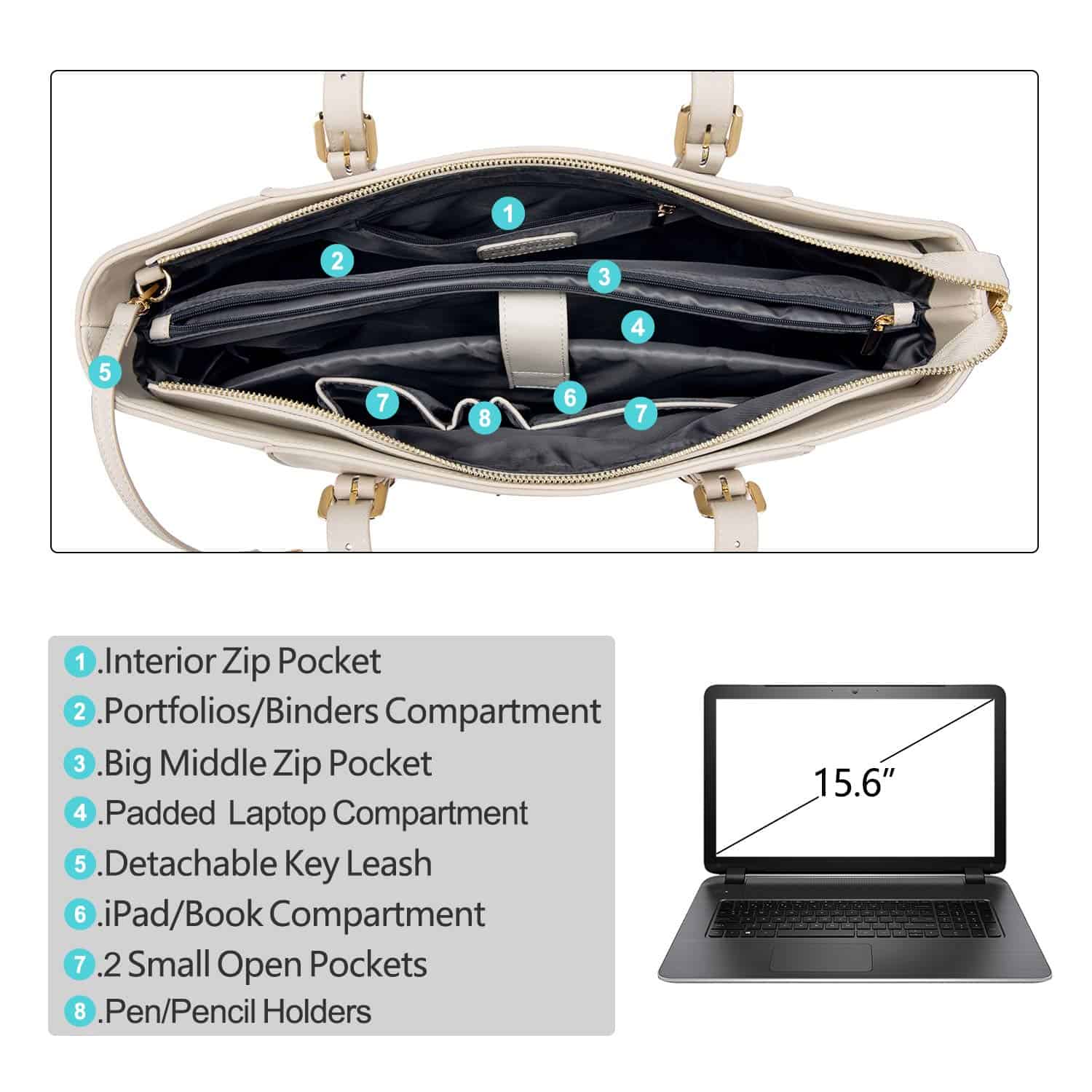 Bolso Tote Profesional para Portátil con Compartimento - Imagen 6