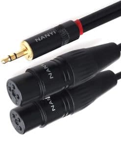 Cable divisor de micrófono NANYI de 3.5 mm a 2XLR, cables