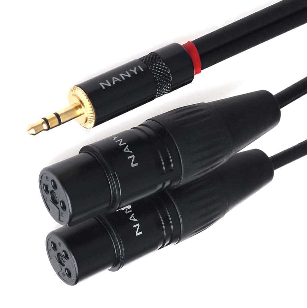 Cable divisor de micrófono NANYI de 3.5 mm a 2XLR, cables