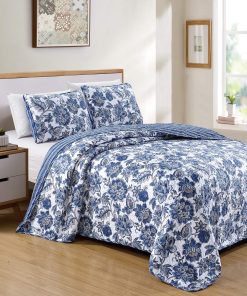 Juego de Cubrecama Reversible de Lujo con Estampado Floral