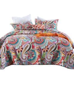 Edredón de algodón Queen Size Qucover, Juego de edredón