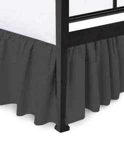 Faldón de Cama Fruncido con Esquinas Divididas - Gris