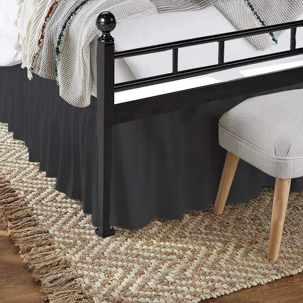 Faldón de Cama Fruncido con Esquinas Divididas - Gris - Imagen 4