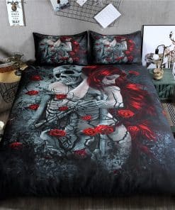 Funda de Edredón de Calavera y Belleza Queen - Love Never