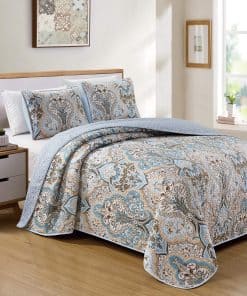 Juego de Cubrecama Acolchado de diseño Floral Ornamental de