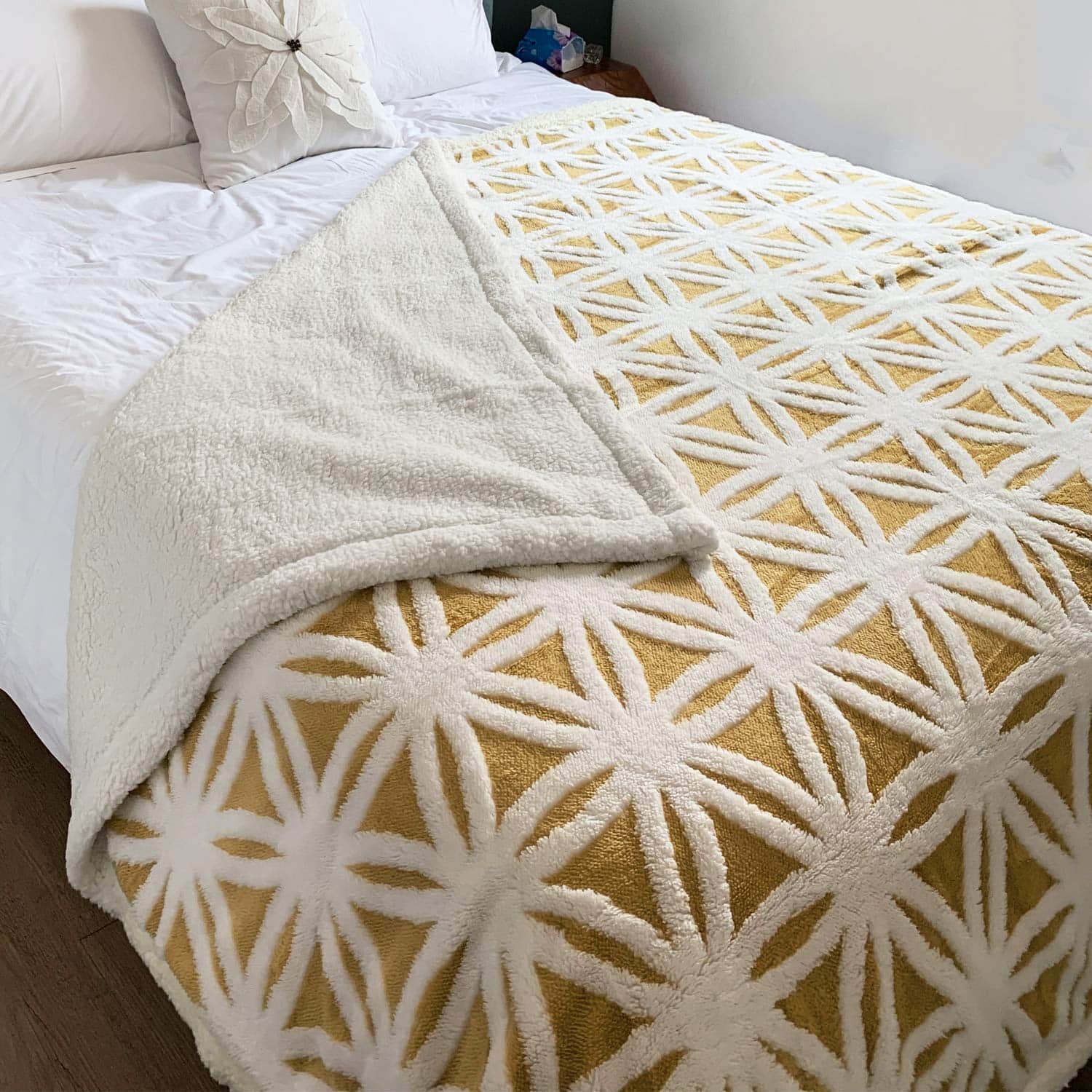 Manta de Sherpa de Felpa de LOMAO, Manta Suave de Doble - Imagen 8