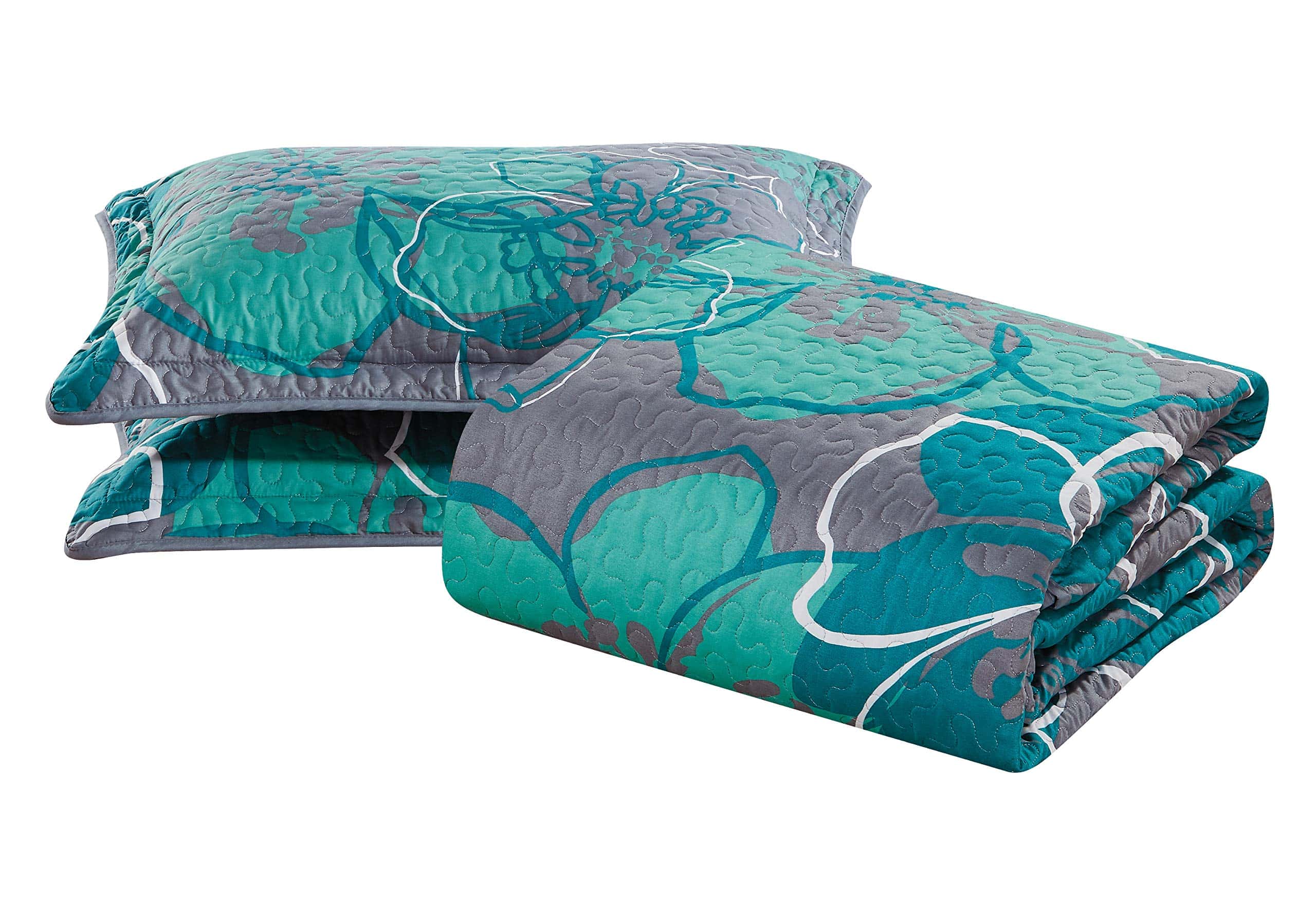 Set de Colcha Cubrecamas Home Collection con Flores Grises - Imagen 5