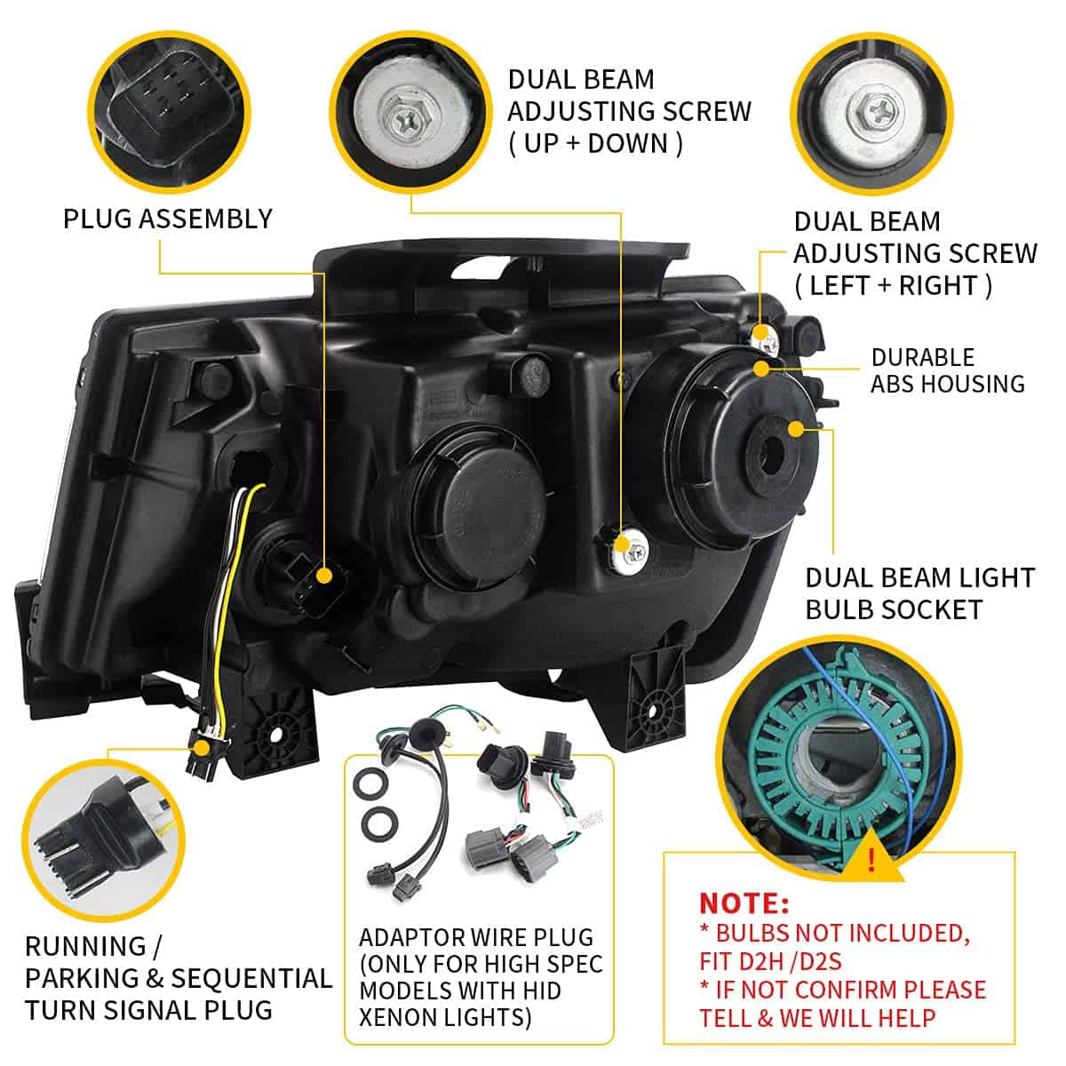 Faros LED del Proyector VLAND para Chevy Camaro 5ta - Imagen 6