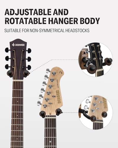 Paquete de 6 soportes de pared para guitarra Donner, color - Imagen 4