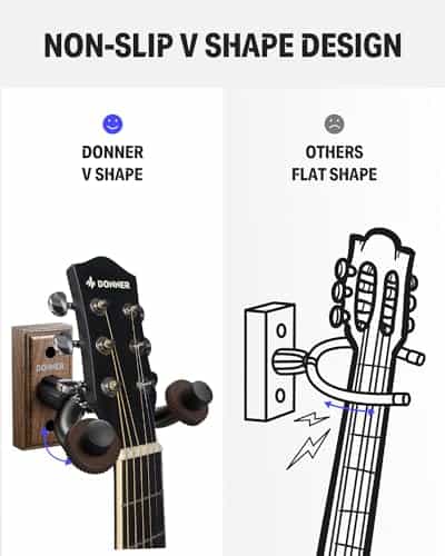 Paquete de 6 soportes de pared para guitarra Donner, color - Imagen 6