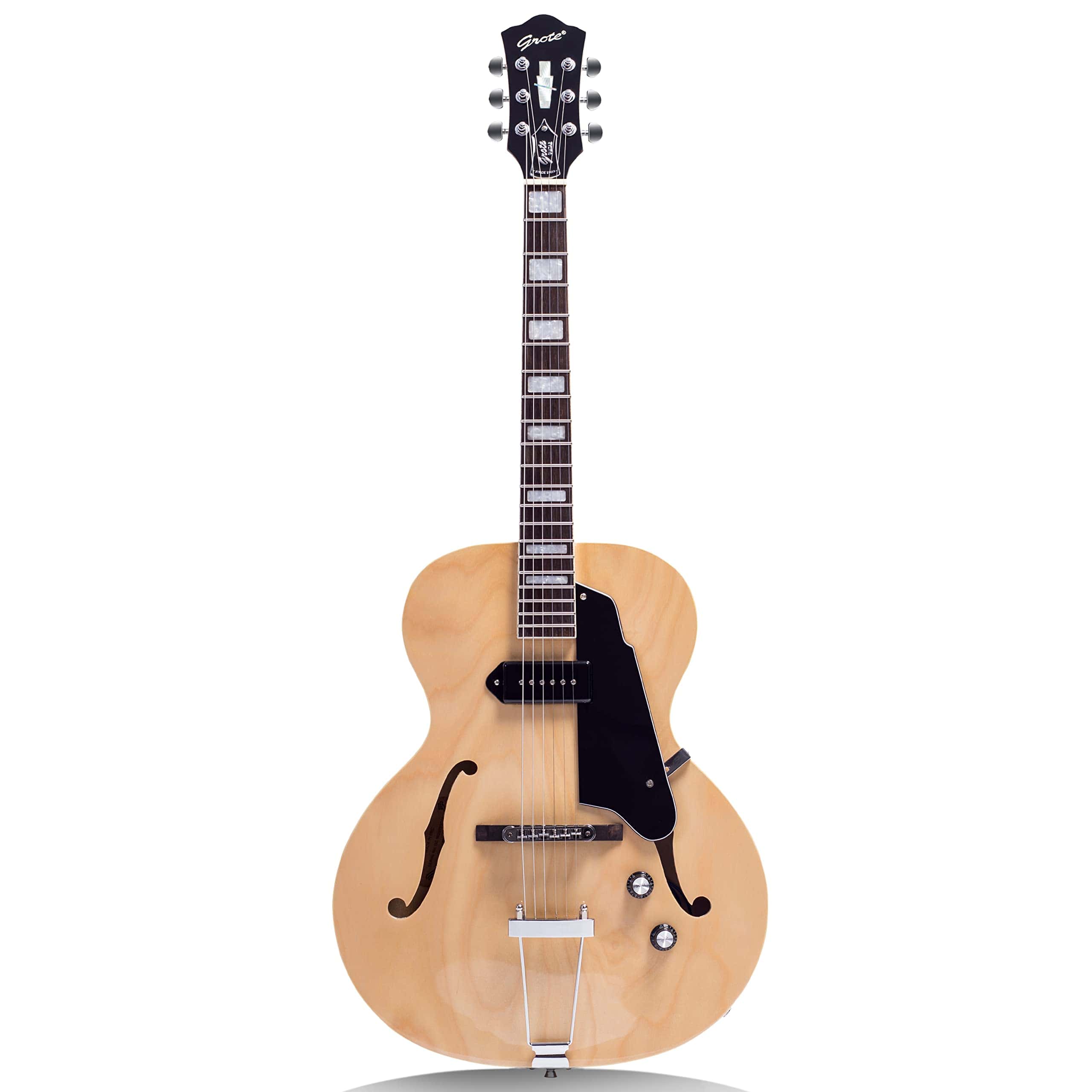 Guitarra Eléctrica Jazz GROTE Cuerpo Hueco Hardware Cromado
