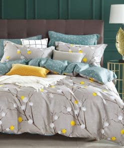 Duvet Cover Queen SLEEPBELLA, 600 Hilos Algodón Gris con