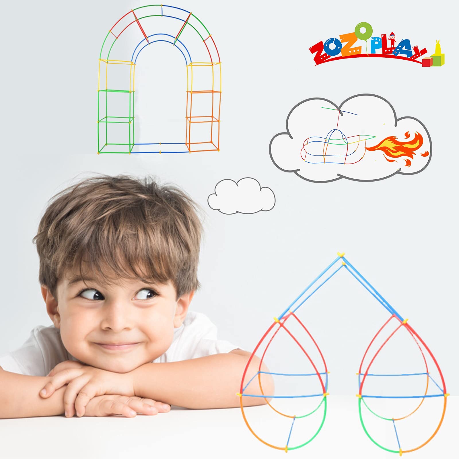 Juego de Construcción de Paja ZOZOPLAY de 800 Piezas - - Imagen 3