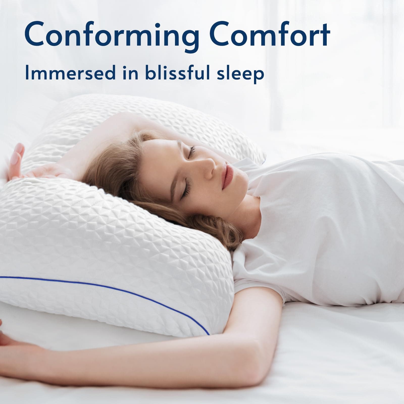 Set de 2 almohadas de espuma viscoelástica triturada - Imagen 3