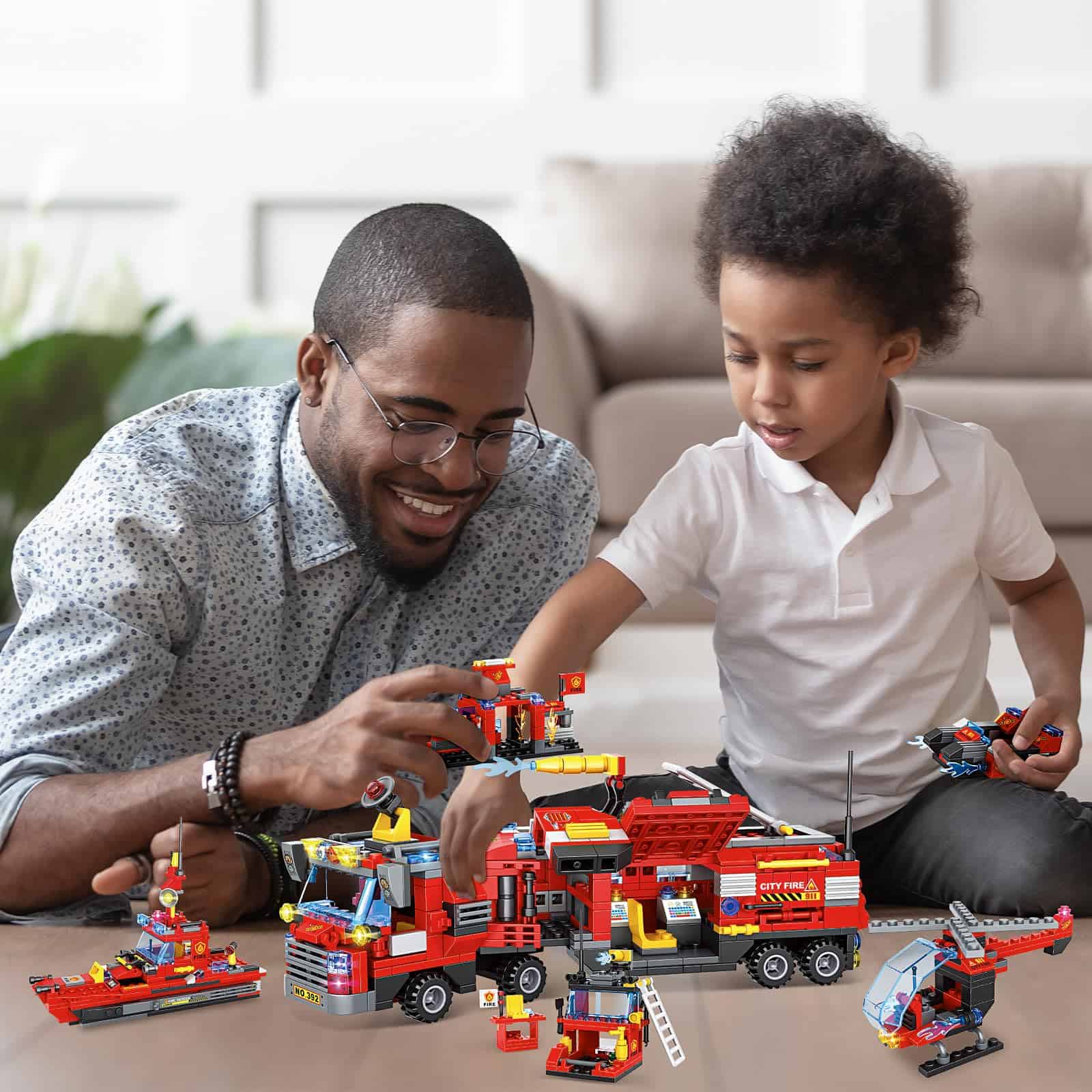 EP EXERCISE N PLAY 1432 Piezas City Fire Truck Building - Imagen 3