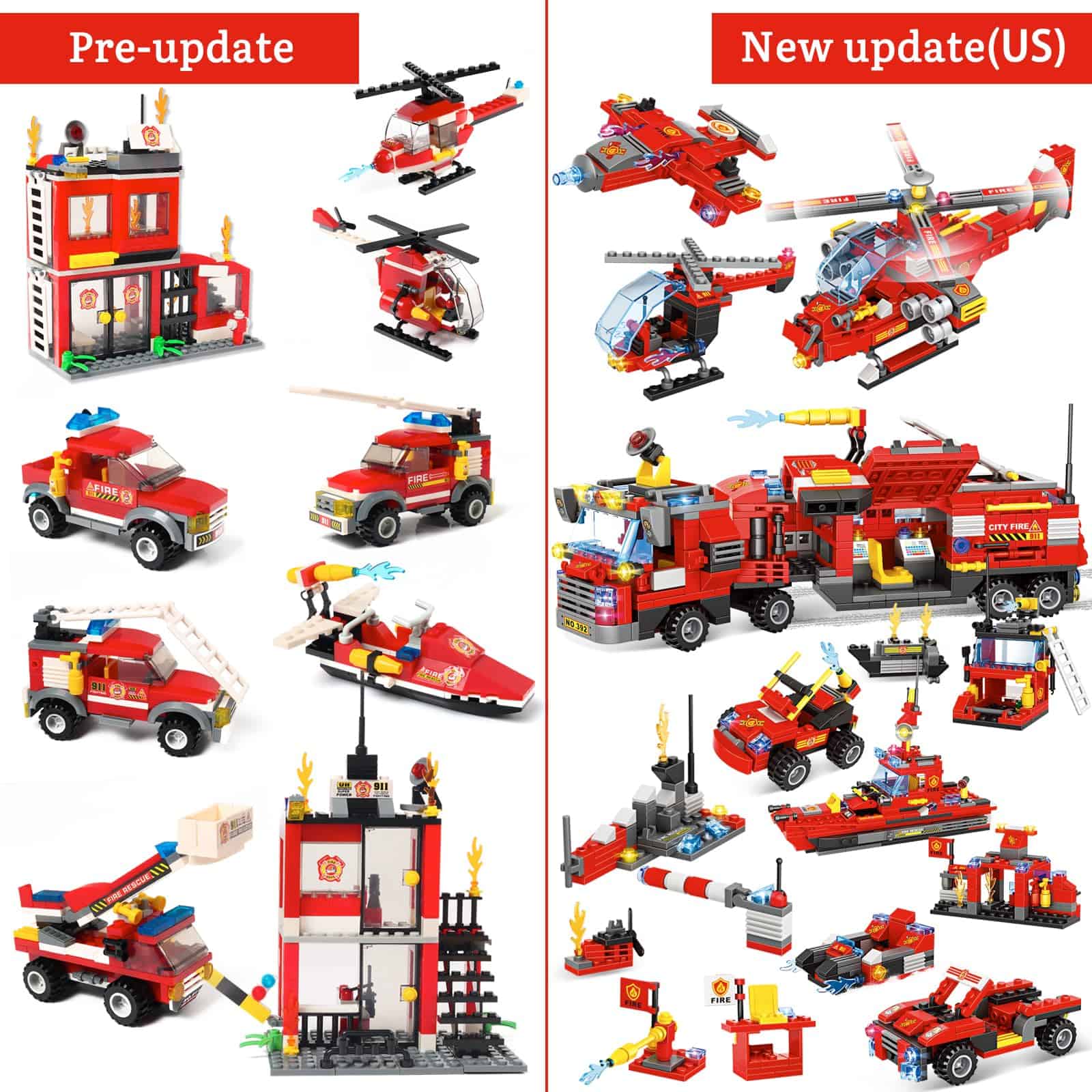 EP EXERCISE N PLAY 1432 Piezas City Fire Truck Building - Imagen 7