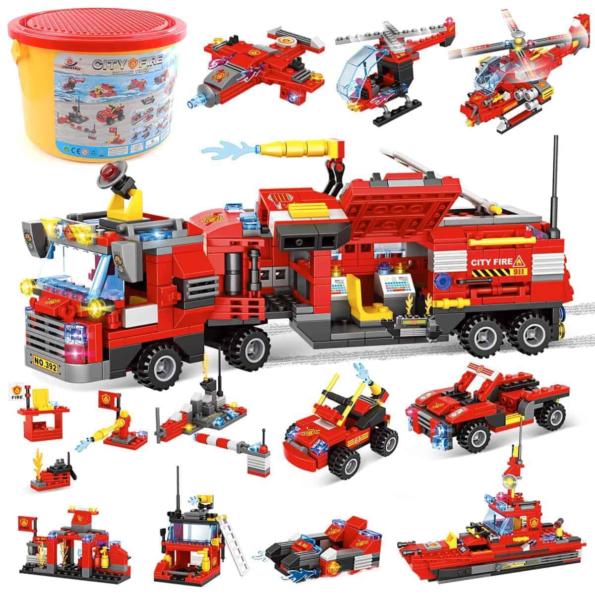 EP EXERCISE N PLAY 1432 Piezas City Fire Truck Building