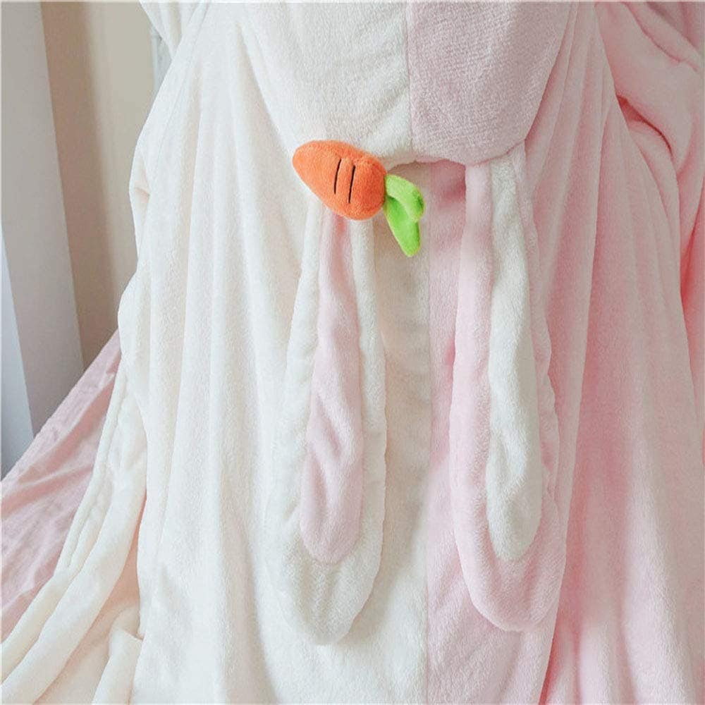 Manta con capucha súper suave y linda Bunny Lolita Cálida y - Imagen 6