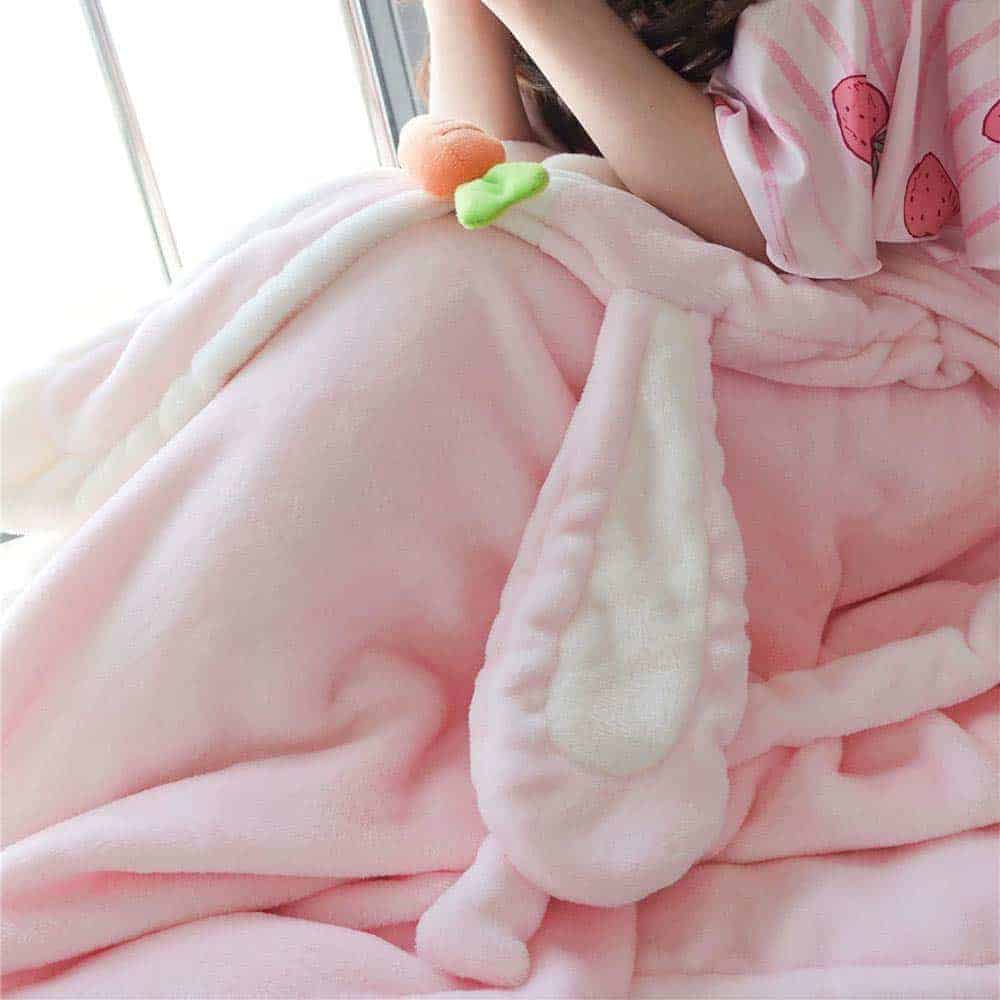 Manta con capucha súper suave y linda Bunny Lolita Cálida y - Imagen 5