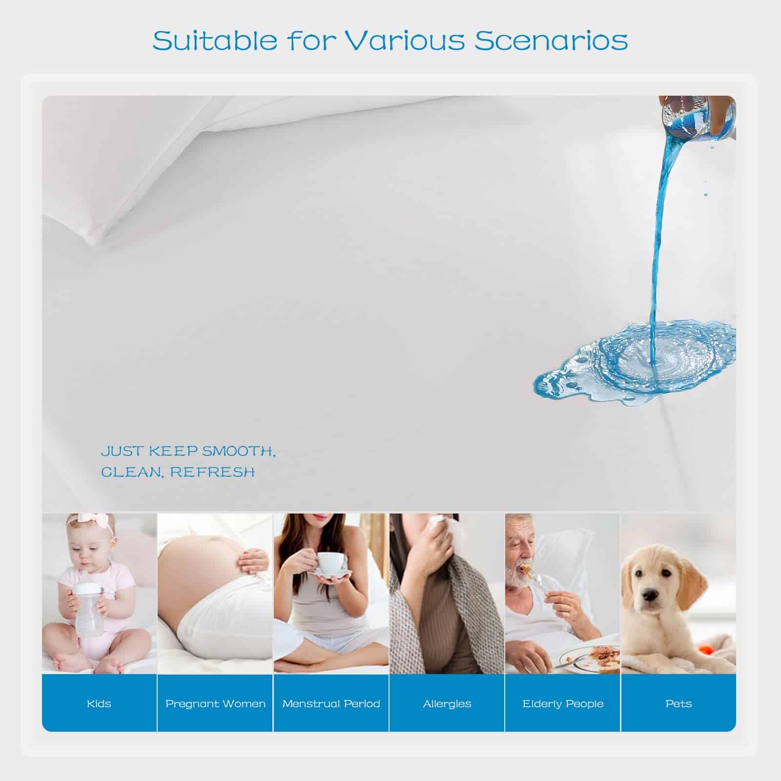 Protector de colchón impermeable 100% Grt (paquete de 2), - Imagen 6