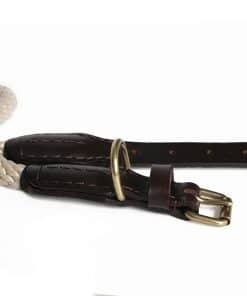 Collar para Perro de Alvalley de Cuerda y Cuero con Hebilla