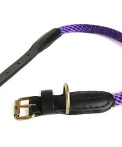 Collar para Perro de Alvalley de Cuerda y Cuero con Hebilla