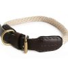 Collar de Perro de Alvalley de Cuerda y Cuero con Hebilla -