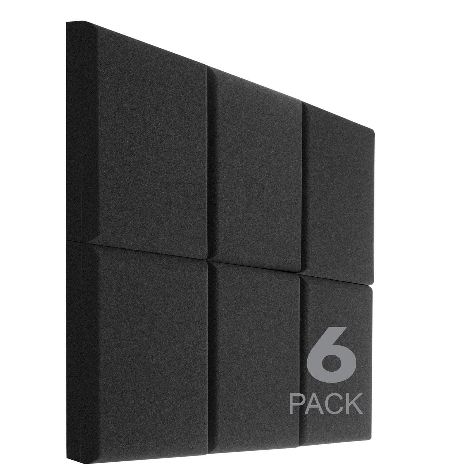 JBER Acoustic Studio Foam, 6 Pack 2" X 12" X 12" Paneles de