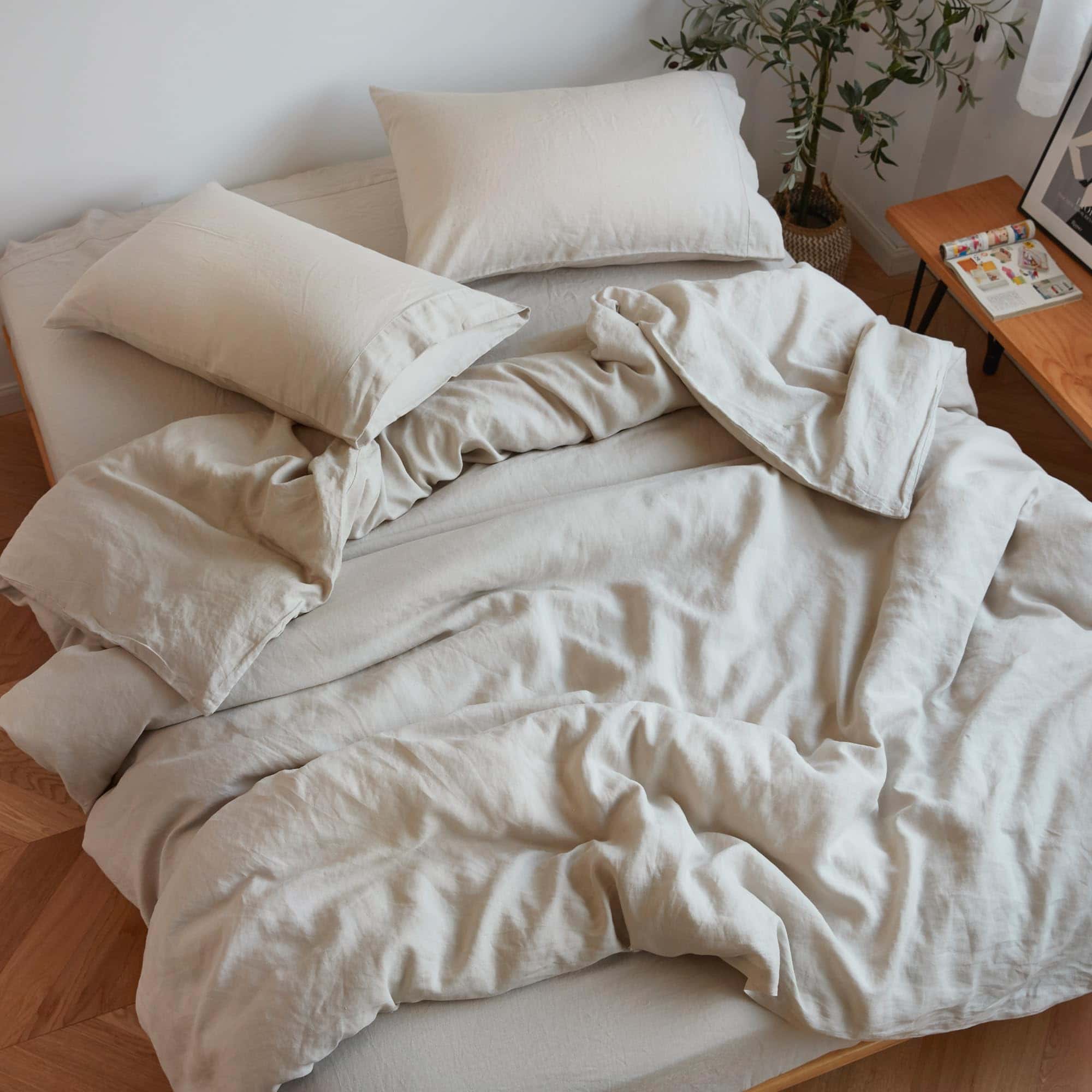 Set de Sábanas de Lino Francés Orgánico Lavado con Piedra