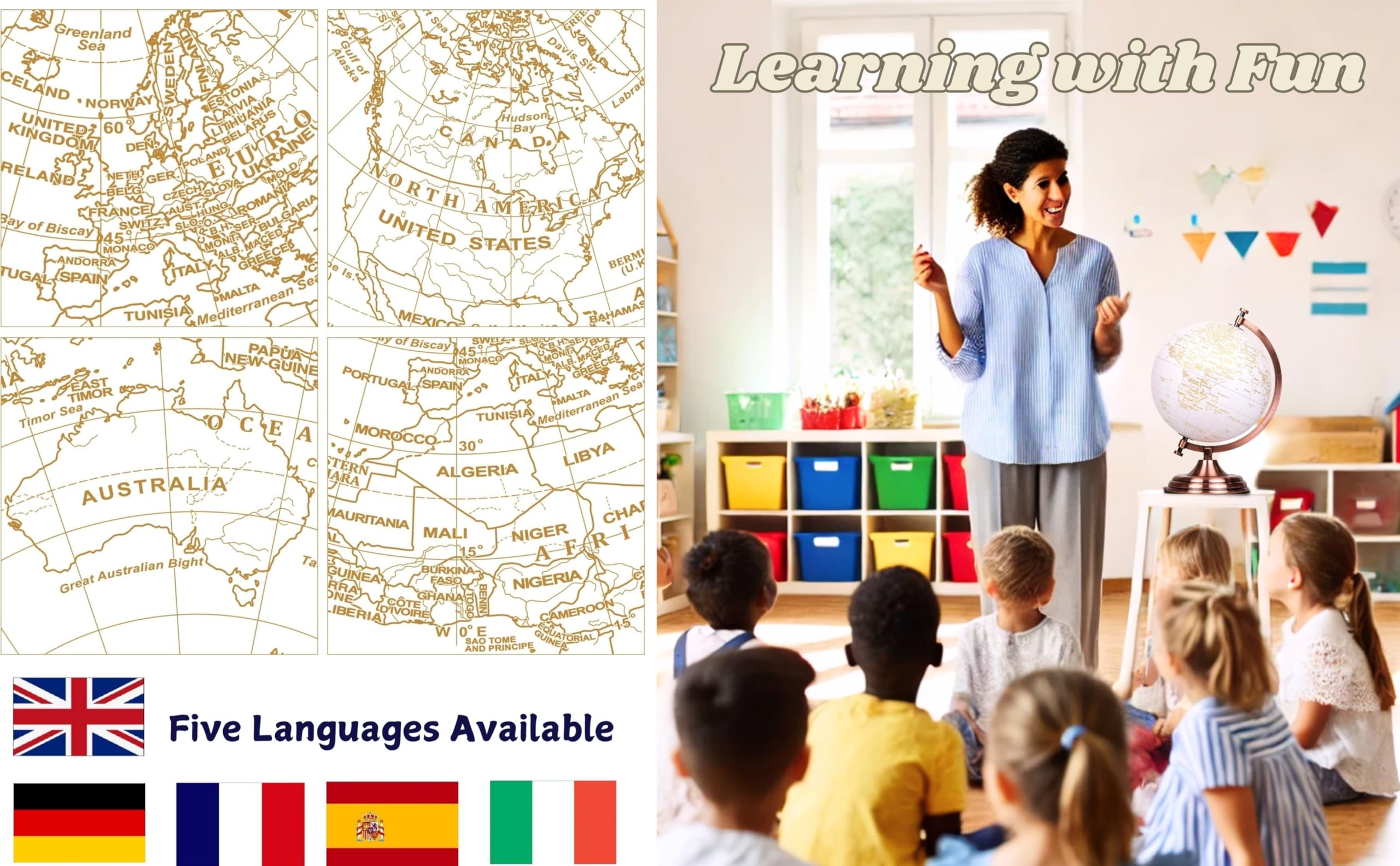 Globo Terráqueo Dorado y Blanco de 8" - Libro de Visitas de - Imagen 10