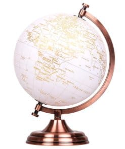 Globo Terráqueo Dorado y Blanco de 8" - Libro de Visitas de