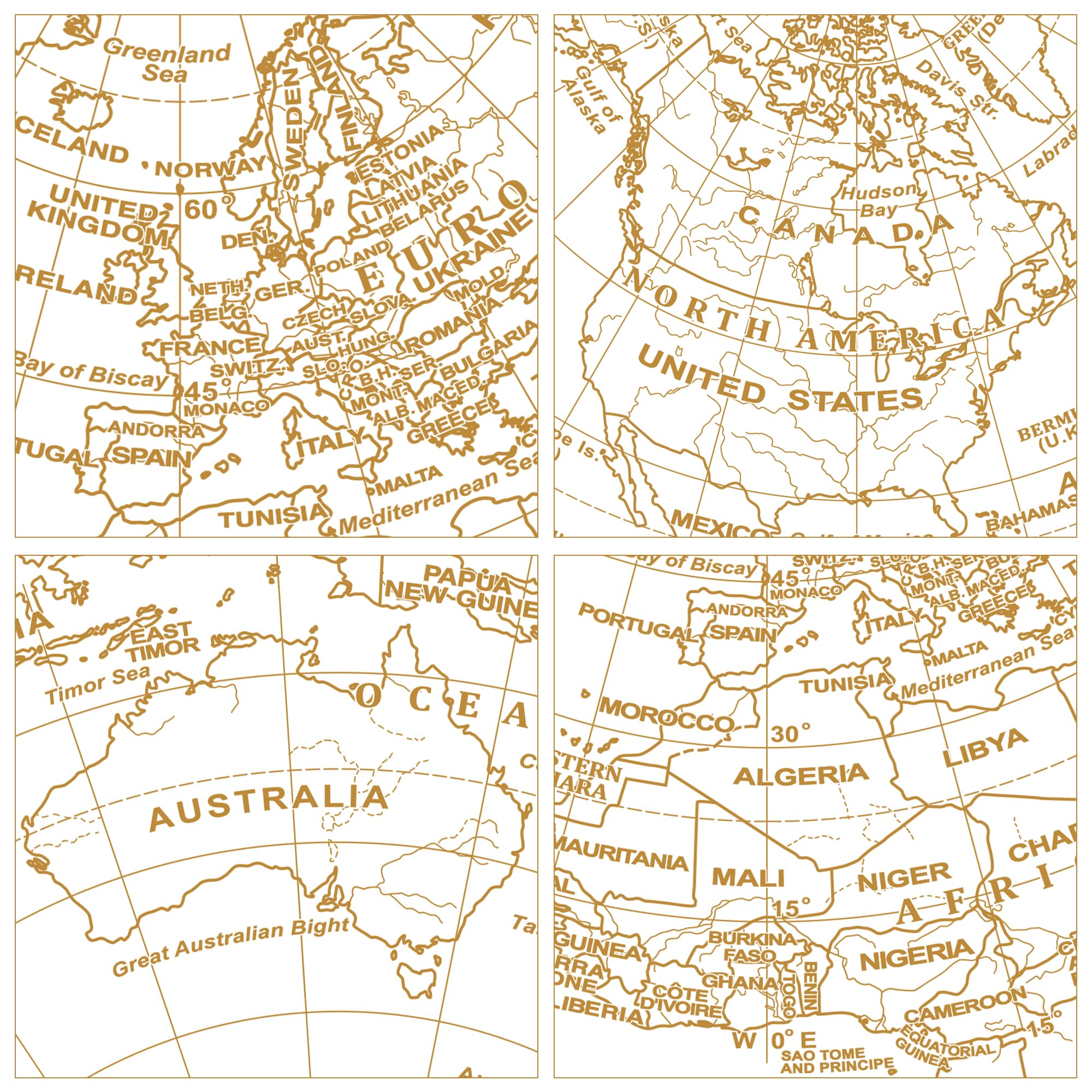 Globo Terráqueo Dorado y Blanco de 8" - Libro de Visitas de - Imagen 6