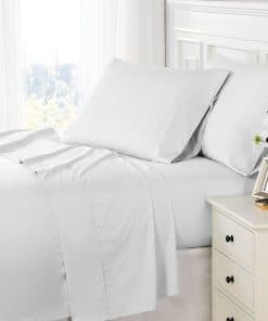 Juego de Sábanas Pizuna Pure 100% Algodón -Blanco
