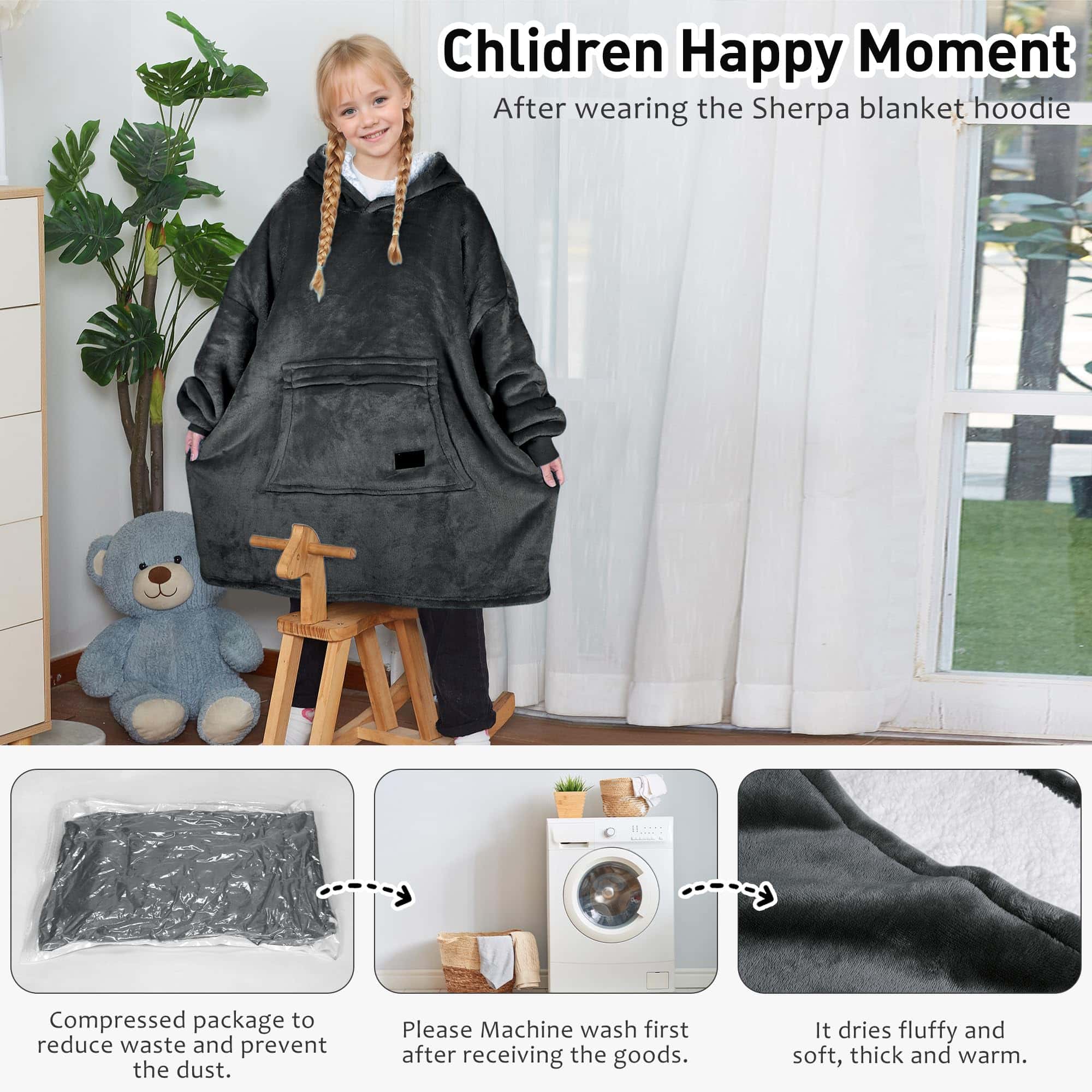 Manta con capucha extragrande Solaris para niños, regalo - Imagen 6