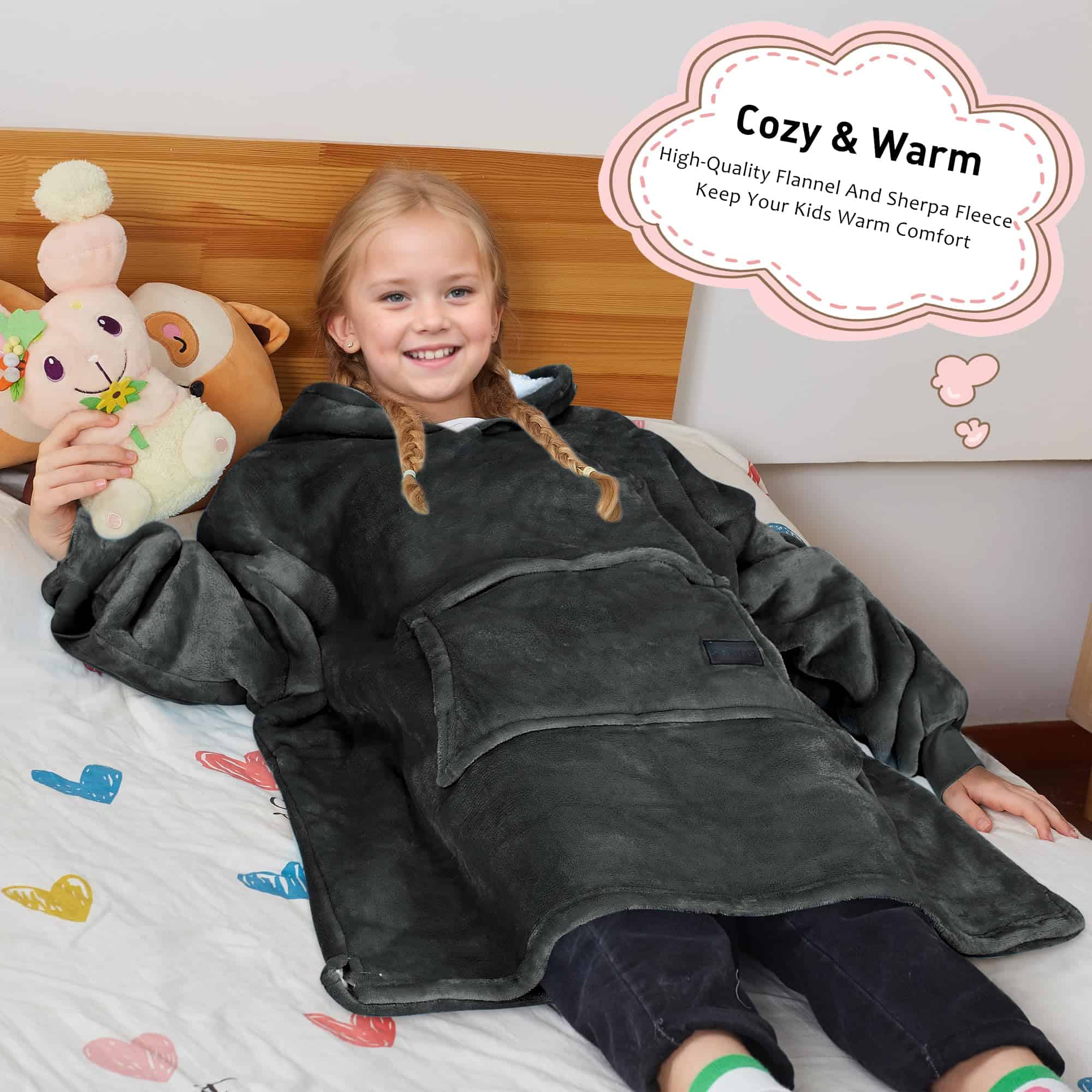 Manta con capucha extragrande Solaris para niños, regalo - Imagen 3