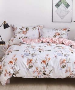 Juego de Funda Nórdica OAITE, 100% Algodón, -Rosa-flor