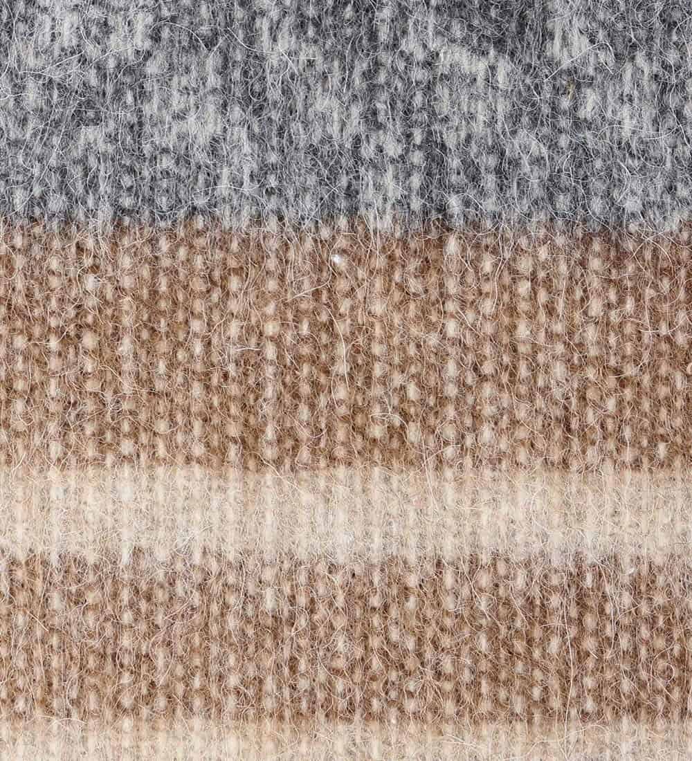 Manta de Lana de Alpaca Diseño Cherokee -Marfil/Beige/Gris/C - Imagen 6