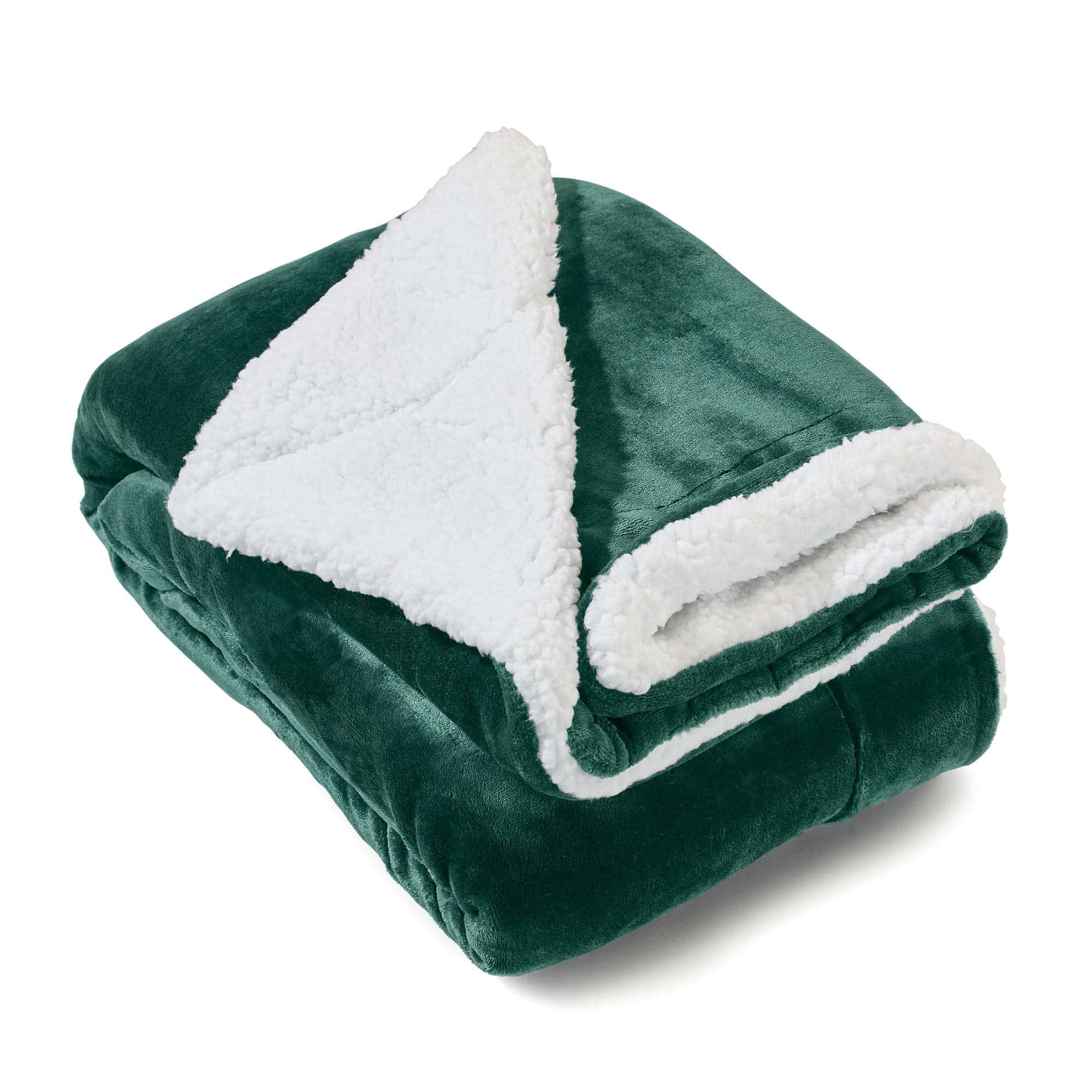 Manta de Lana Sherpa Genteele Súper Suave -Verde Cazador / B - Imagen 7