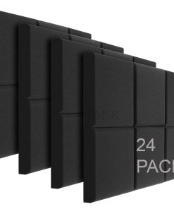 JBER Acoustic Studio Foam, 24 Pack 2" X 12" X 12" Paneles