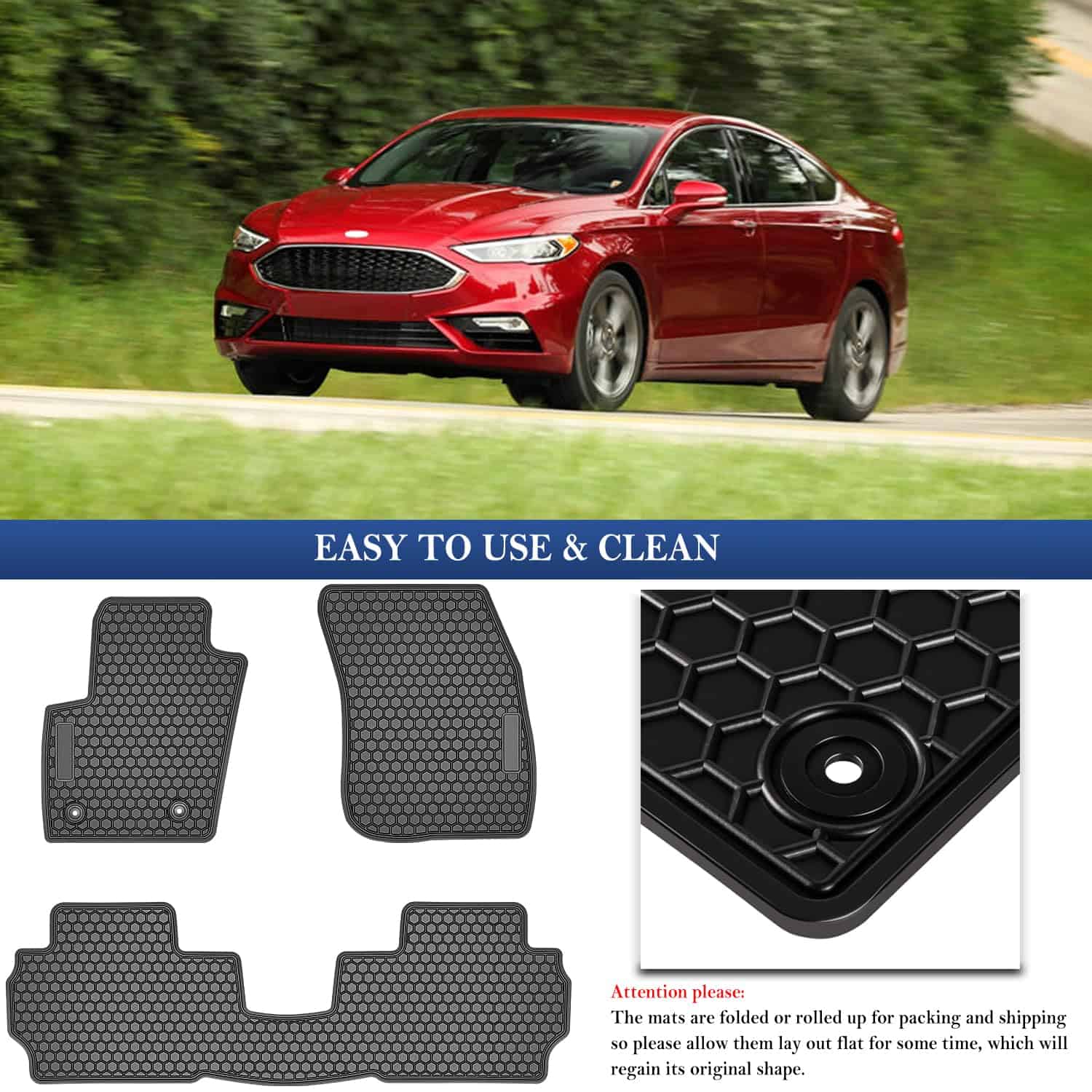 Tapetes Bonbo para Ford Fusion 2013 2014 2015 2016 2017 - Imagen 6