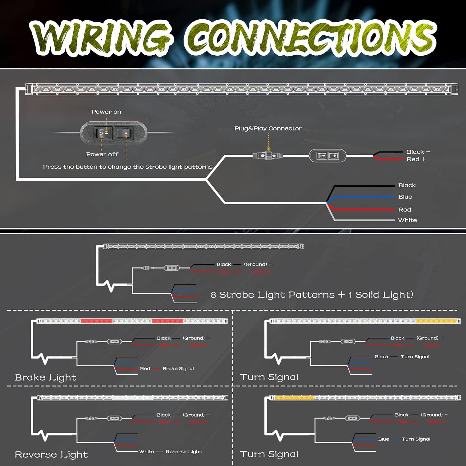Barra de luz LED de persecución trasera, LTEODCHEW 37 - Imagen 8