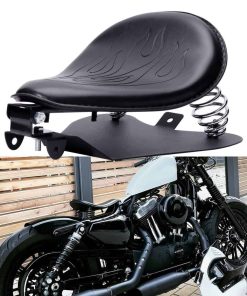Asiento de motocicleta personalizado negro con resortes de