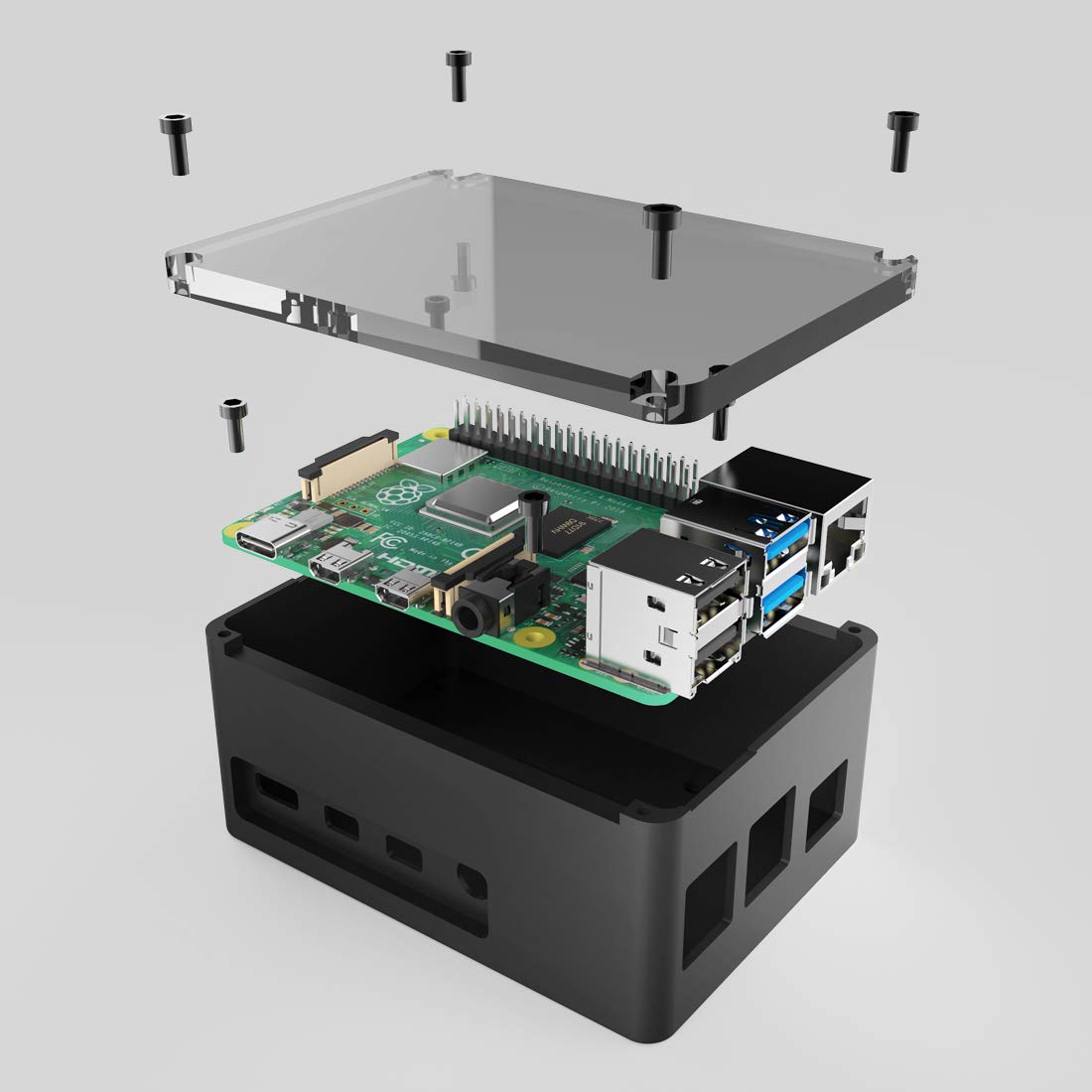 Estuche de aluminio extra alto para Raspberry Pi 4 Model B - Imagen 8