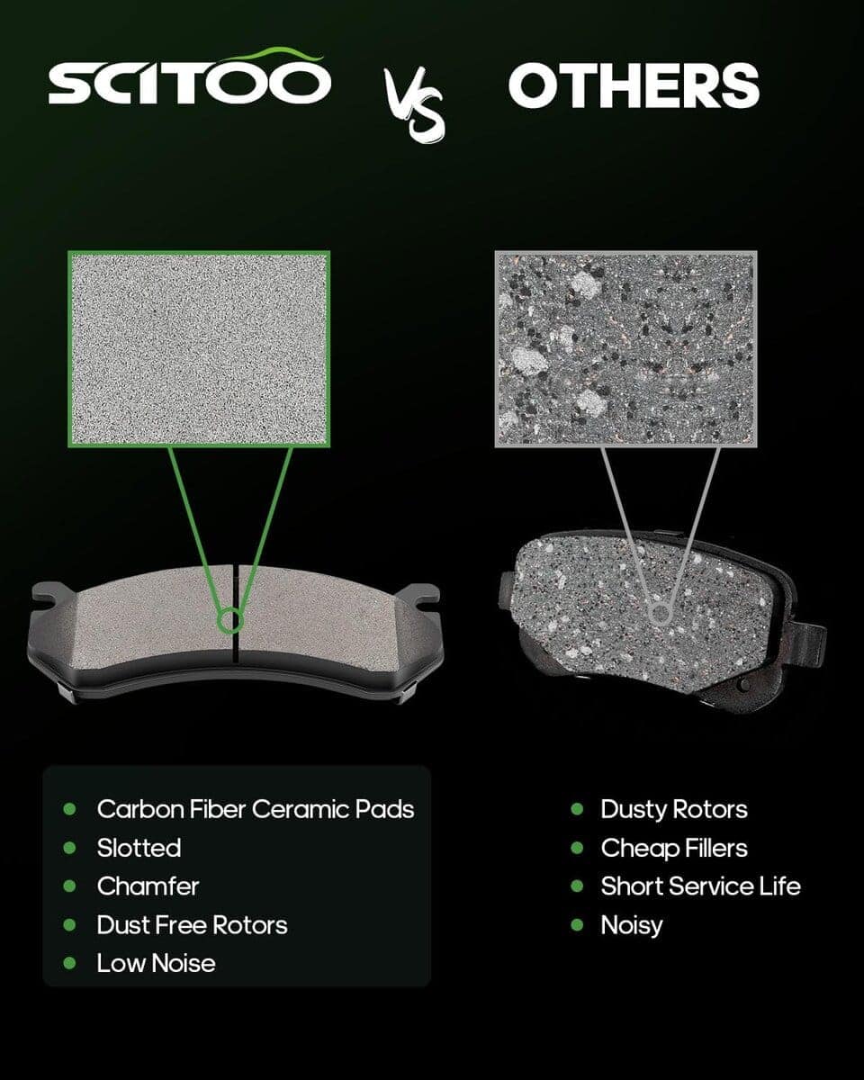 Kit de pastillas de freno de cerámica, SCITOO 8pcs juego de - Imagen 3
