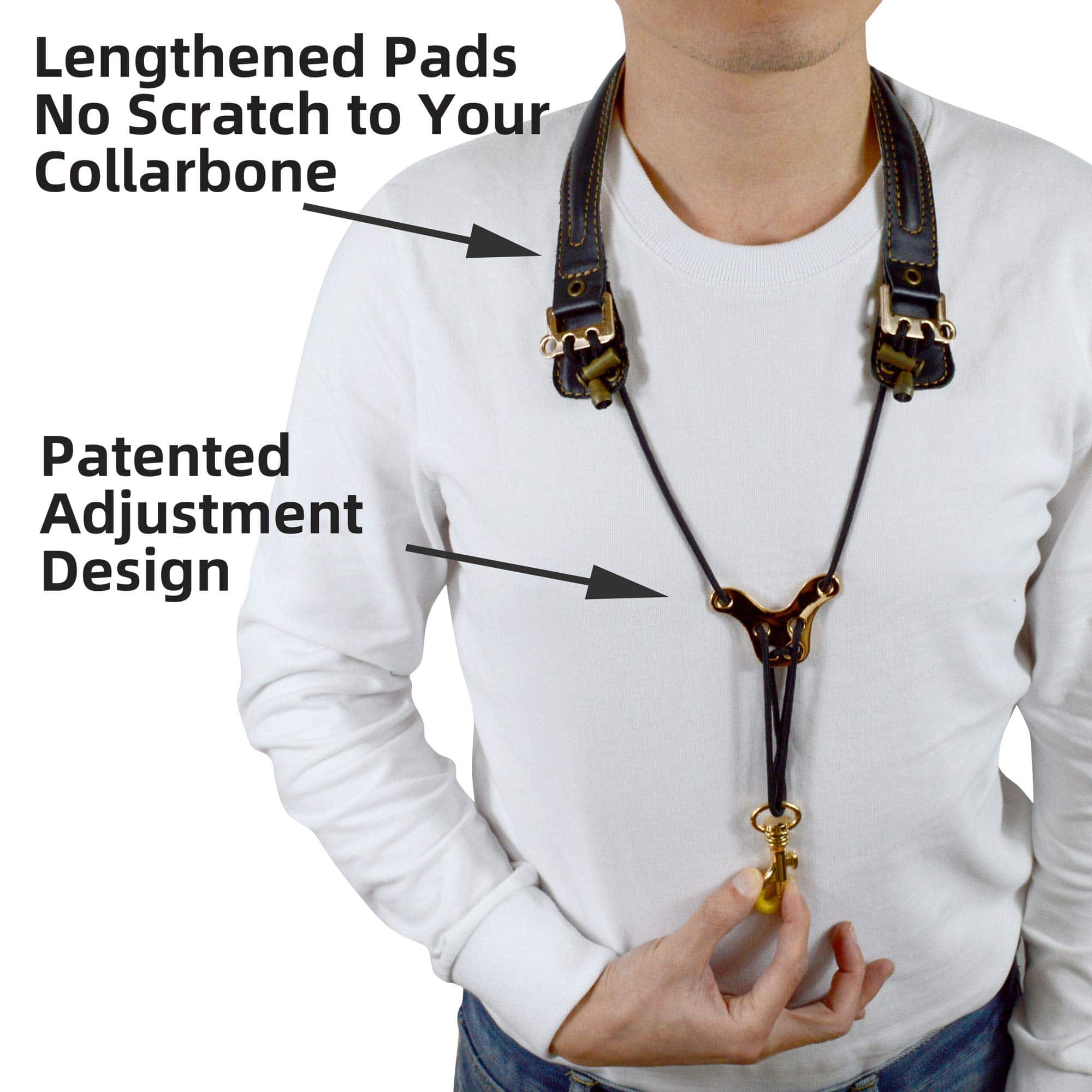 Correa de cuello de saxofón de cuero adorence - - Imagen 5