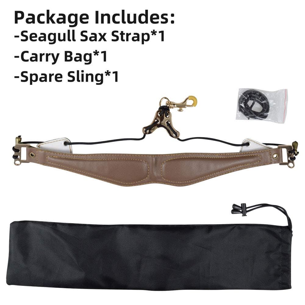 Correa de cuello para saxofón adorence de cuero - - Imagen 8