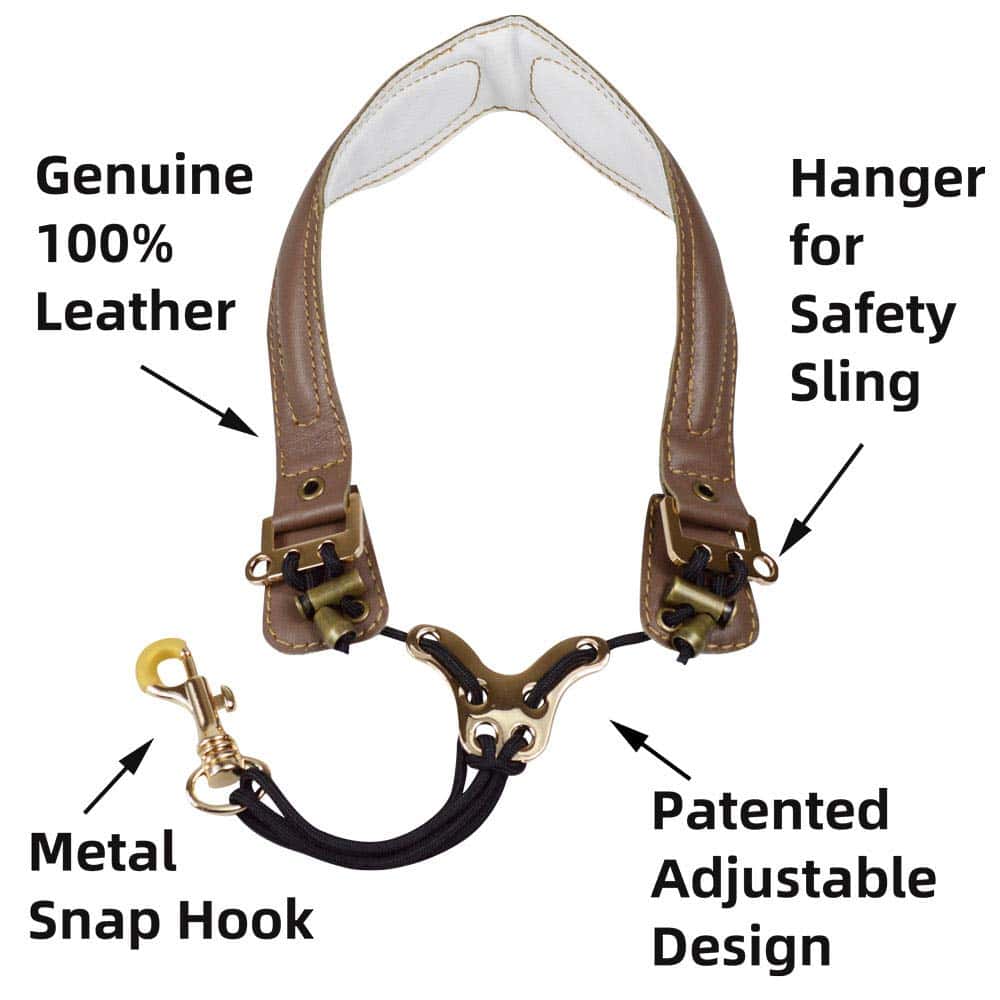 Correa de cuello para saxofón adorence de cuero - - Imagen 4